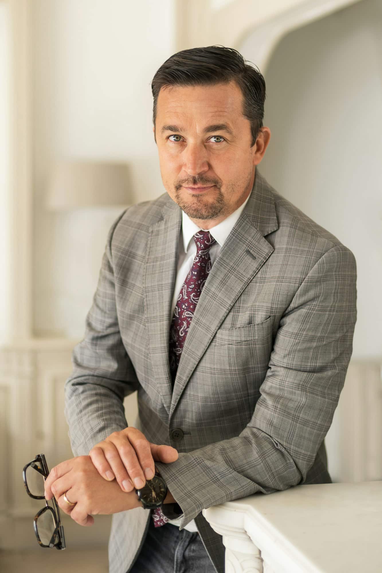 Businessman director with glasses
